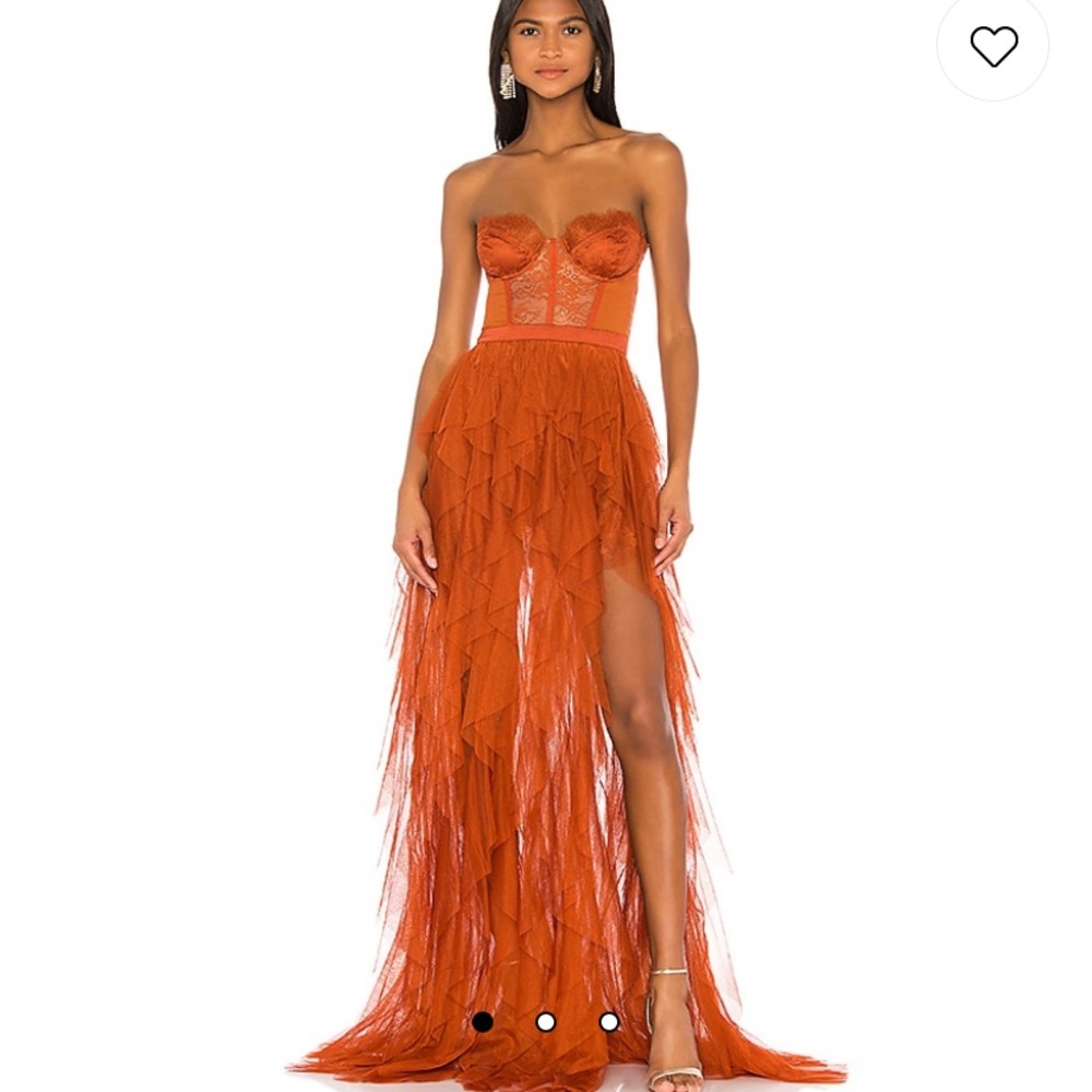 For Love & Lemon Bustier Gown in Rust size small. Worn one time.
